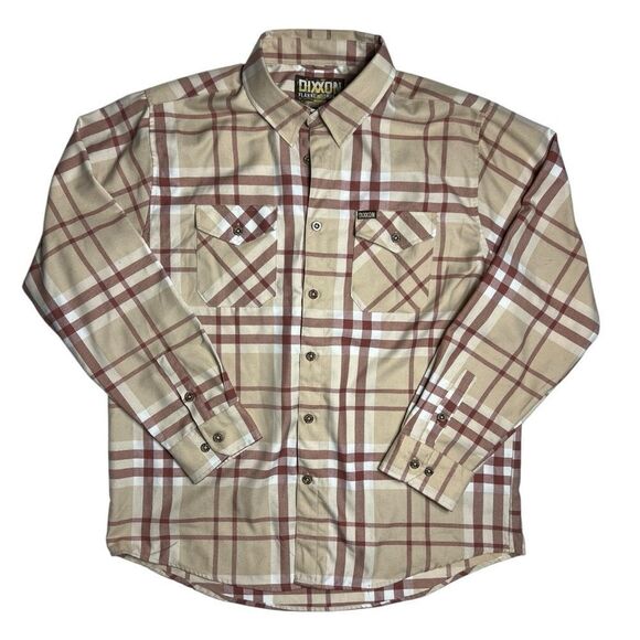 DIXXON Other - Dixxon Flannel Co The Burleigh Cream Tan Plaid Long Sleeve Shirt Mens Size XL